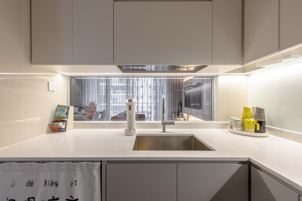 Modern Kitchen with Countertop and Kitchen Cabinets
