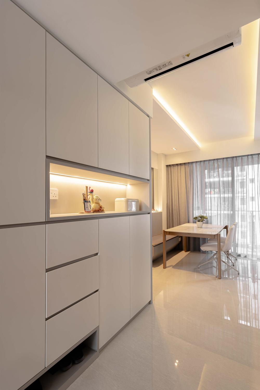 Modern Foyer with Storage Cabinets and Display Cabinets