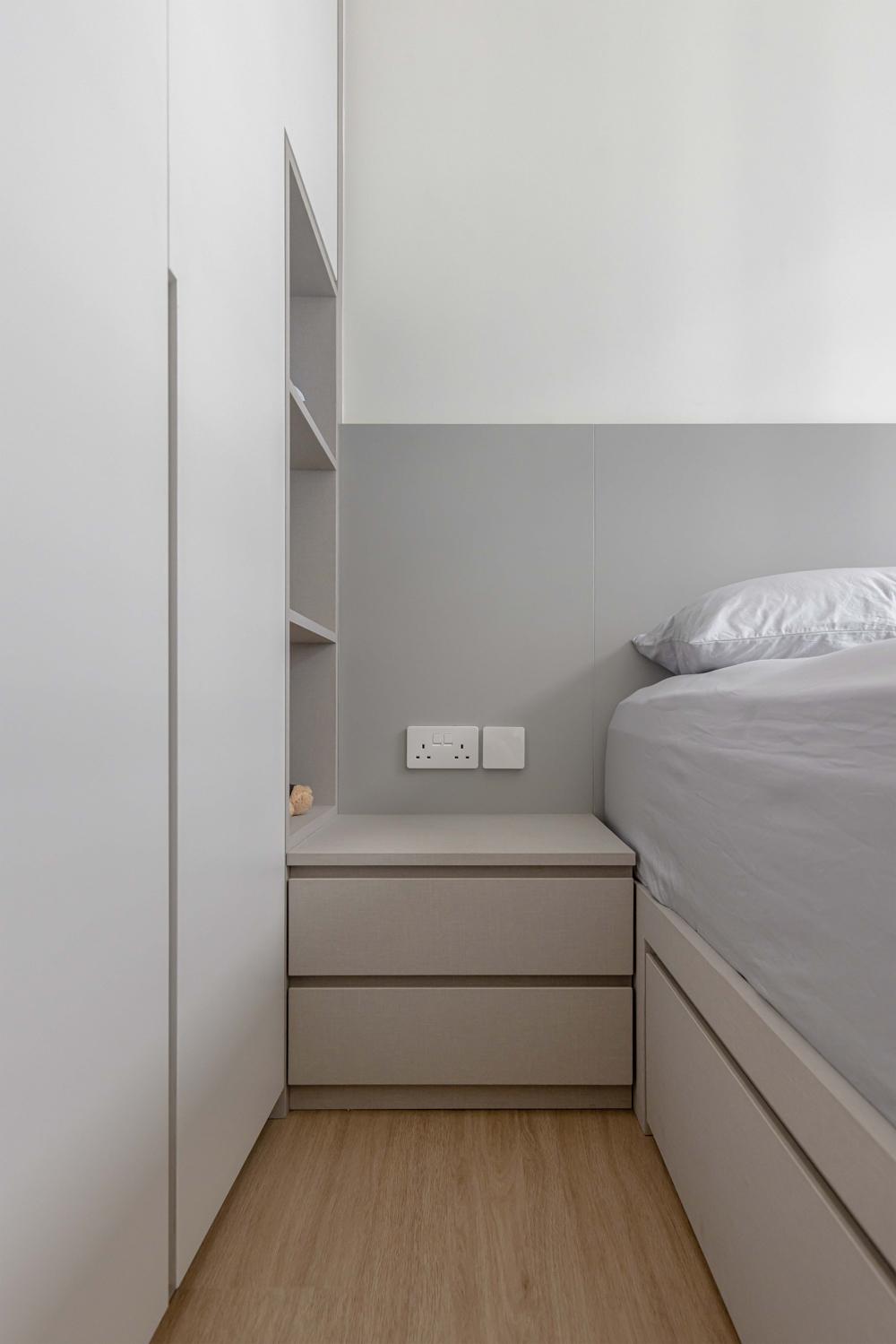 Modern Bedroom with Wardrobe and Built-in Bed