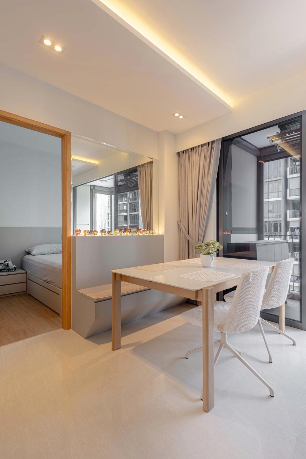 Modern Dining Room with Settee and Mirror
