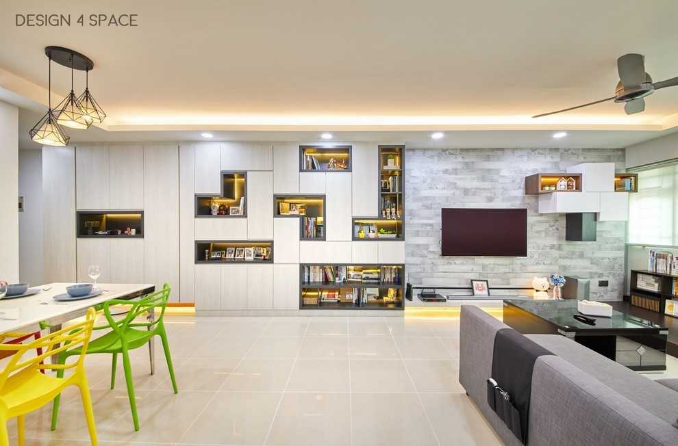 Modern Living Room with TV Console and Sofa