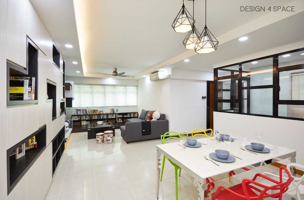 Modern Living Room with TV Console and Feature Wall