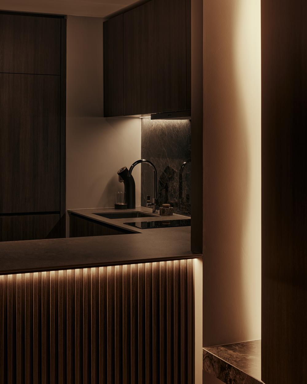 Contemporary Kitchen with Granite Floor and Marble Floor