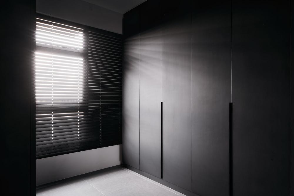 Contemporary Bedroom with Drop Ceiling and Sideboard