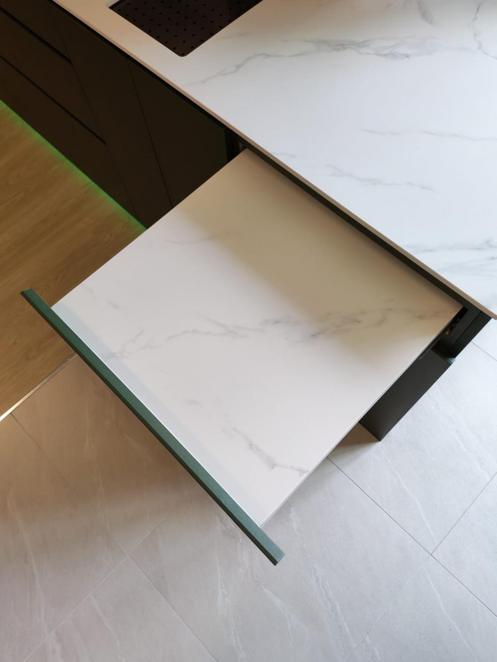 Contemporary Kitchen with Countertop and Vinyl Flooring