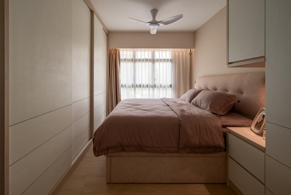 Contemporary Bedroom with Cove Lighting and Wardrobe