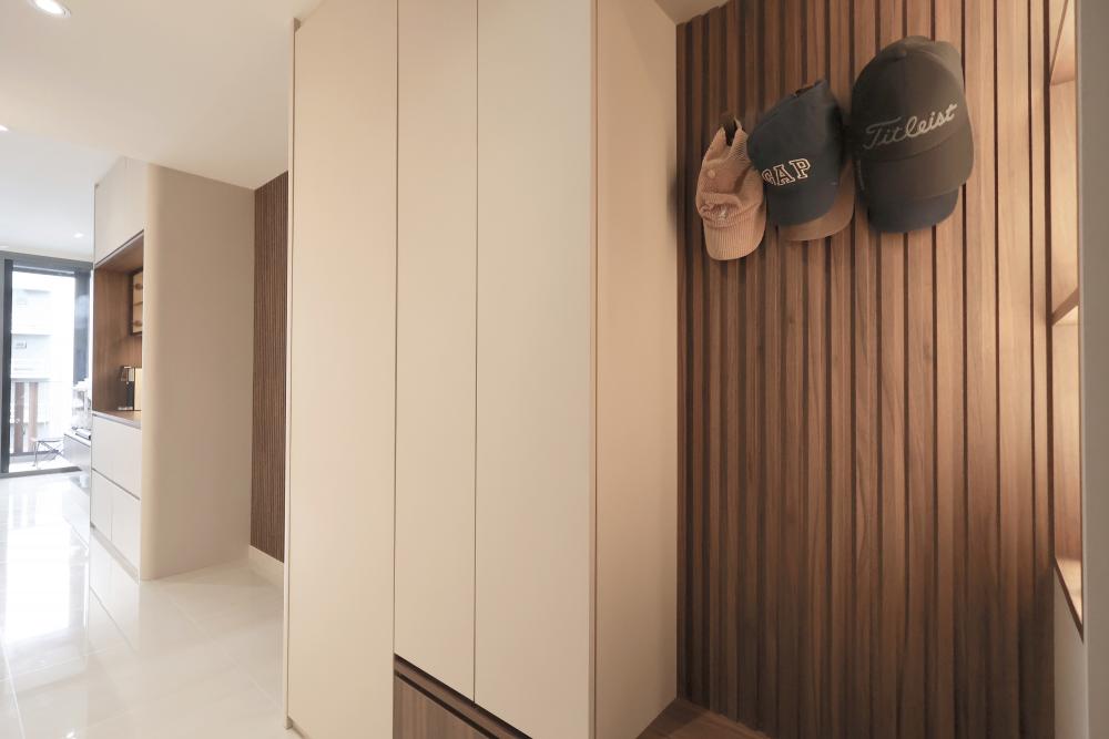 Contemporary Entryway with Small Storage and Shoe Cabinets