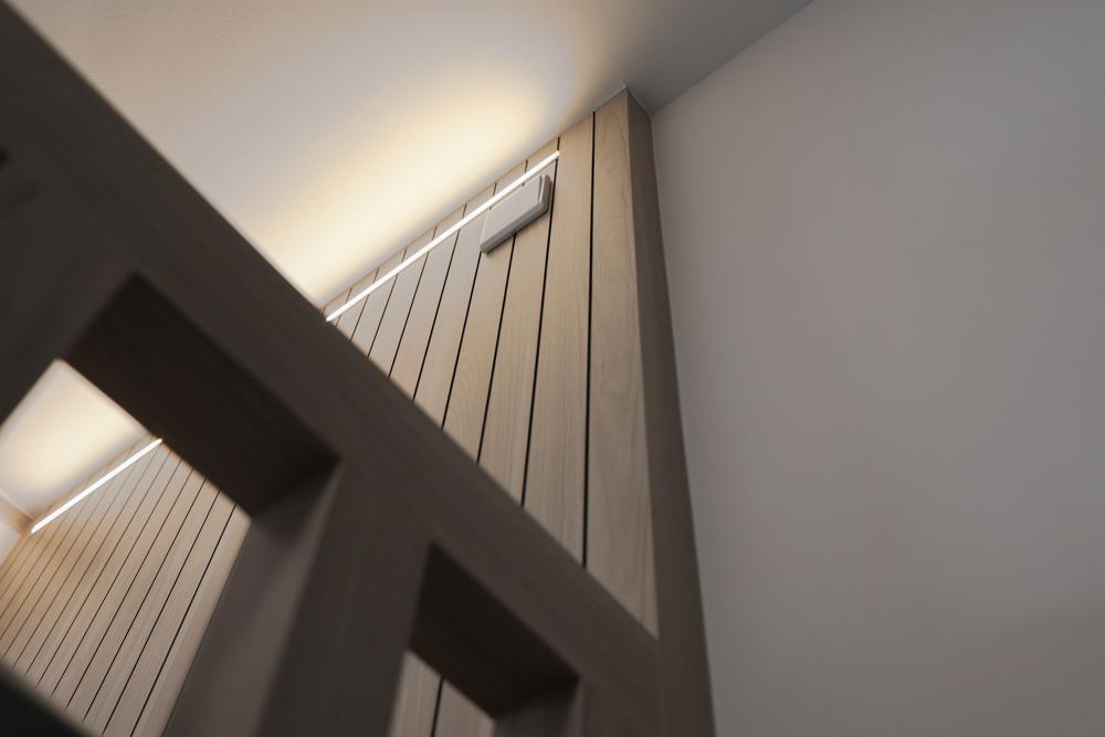 Modern Bedroom with Feature Wall and Lighting