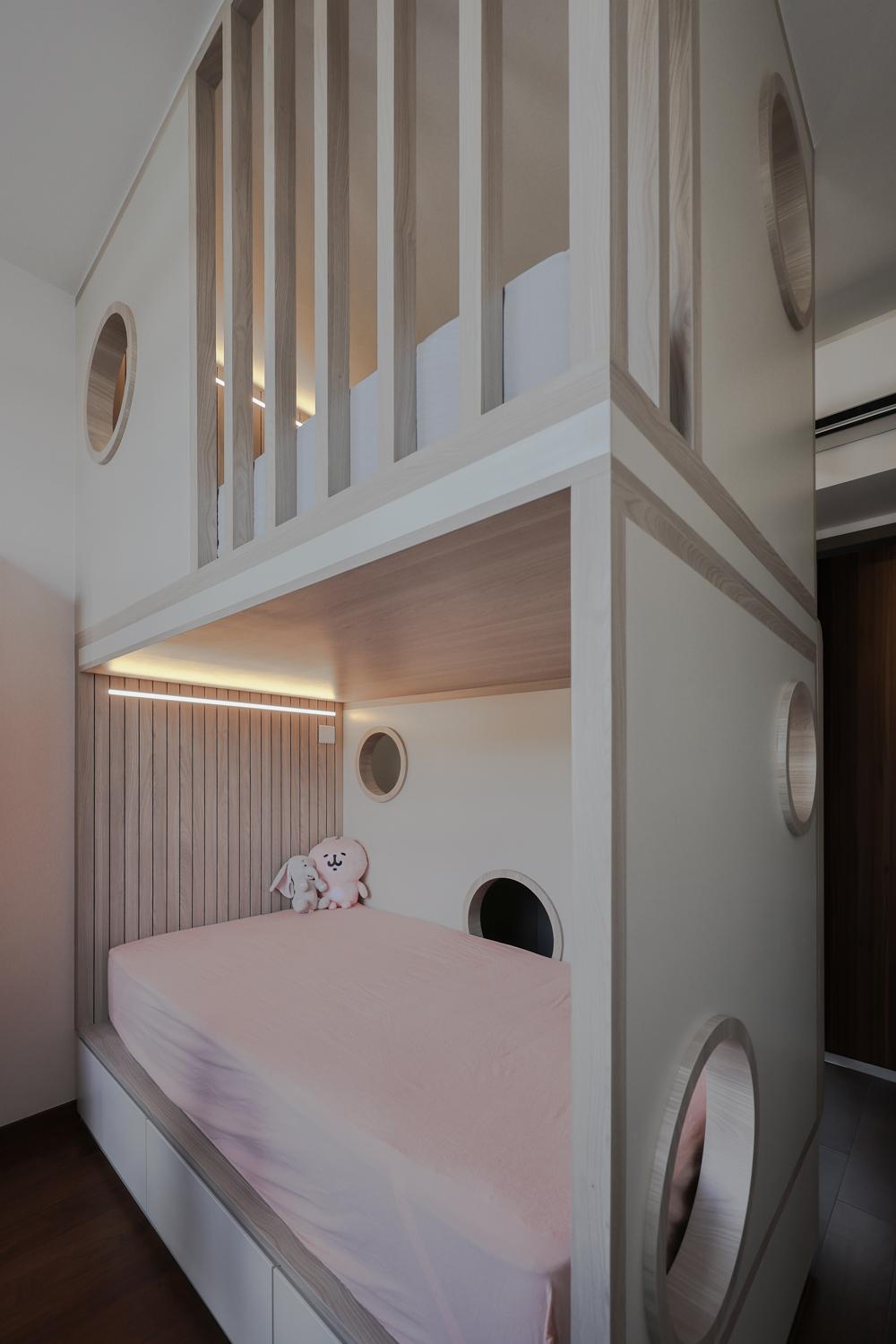 Modern Bedroom with Feature Wall and Built-in Bed