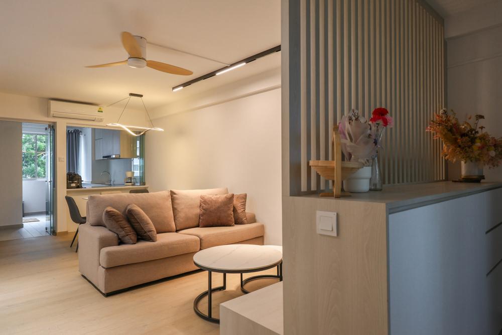 Modern Living Room with Vinyl Flooring and Flooring