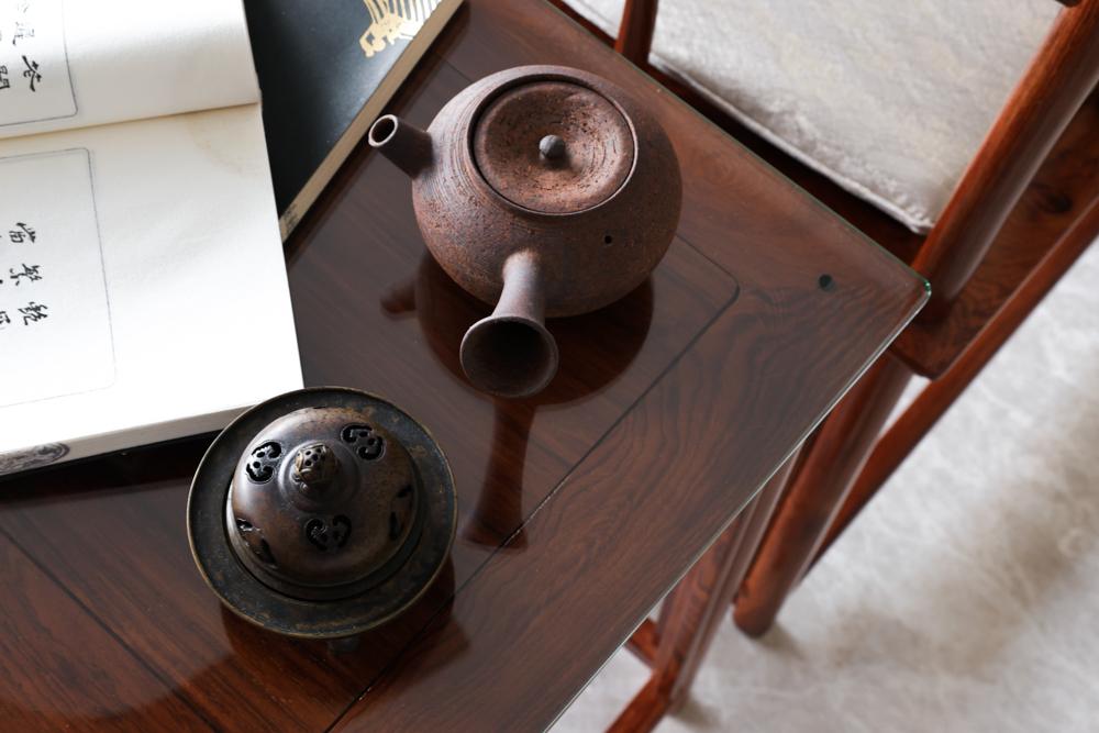 Asian Living Room with Side Table and Coffee Table