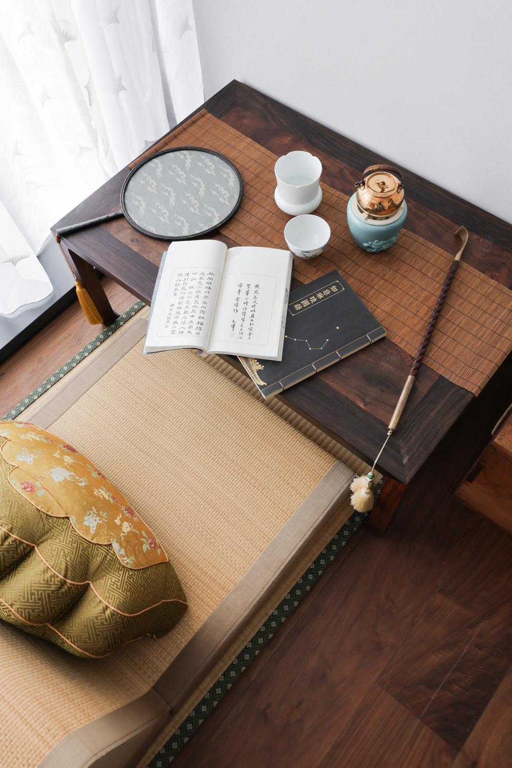 Asian Study with Coffee Table and Desk