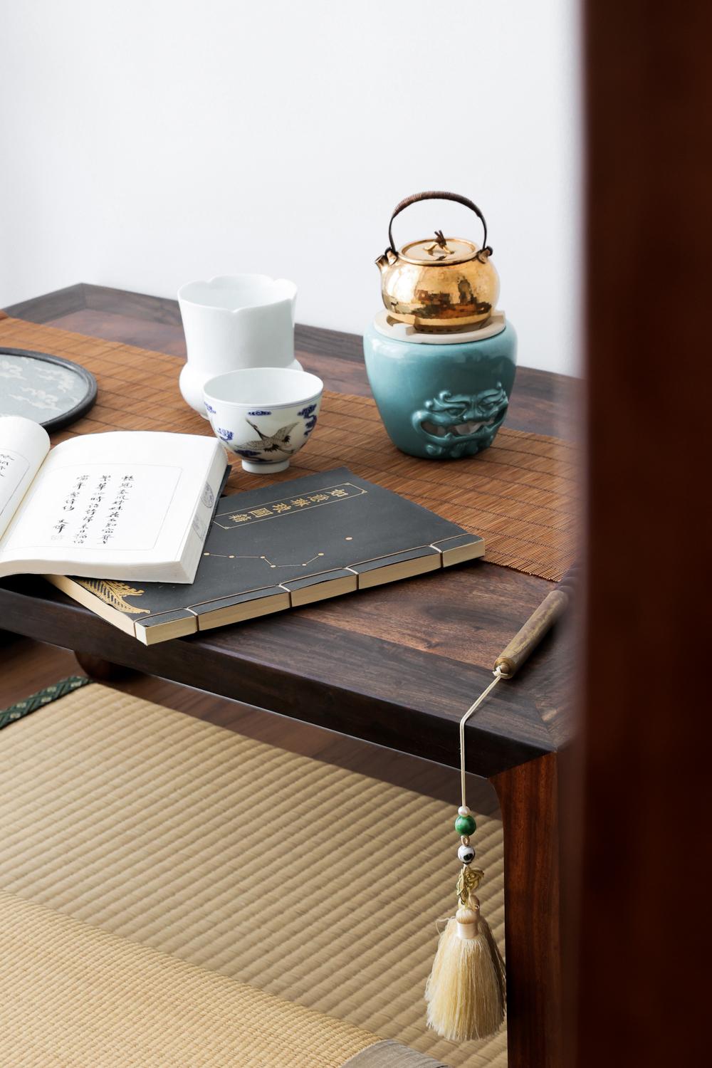 Asian Study with Coffee Table and Desk