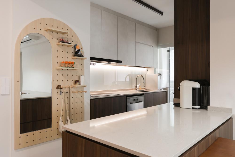 Modern Kitchen with Countertop and Open Kitchen