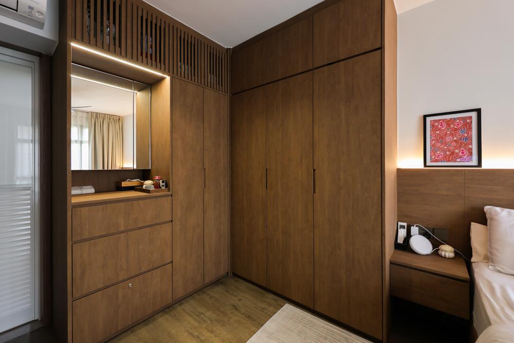 Industrial Bedroom with Wardrobe and Built-in Bed