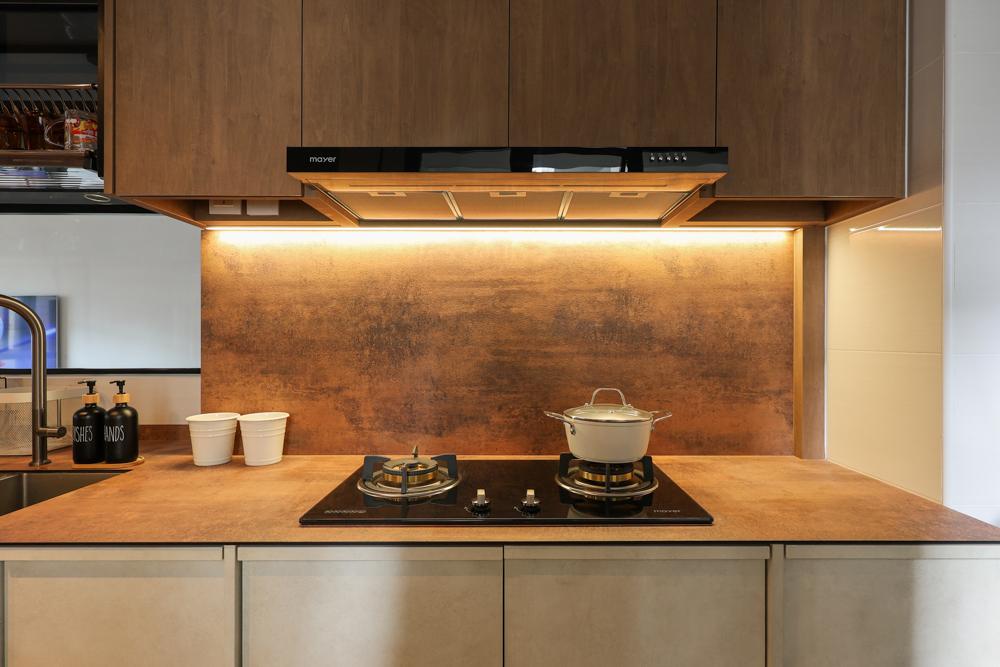 Industrial Kitchen with Countertop and Kitchen Backsplash