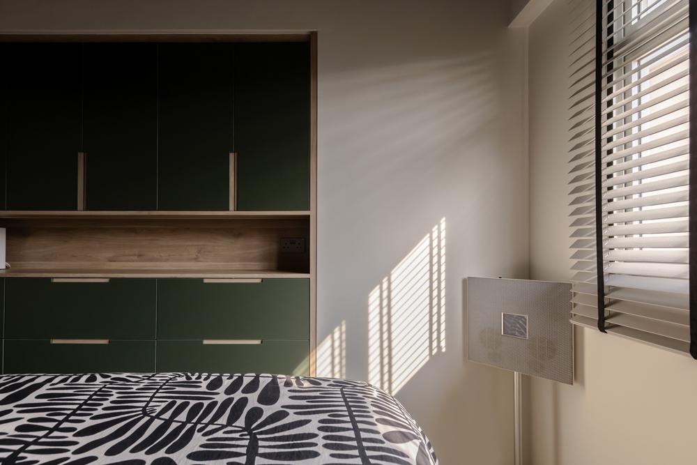 Modern Bedroom with Storage Cabinets and Display Cabinets