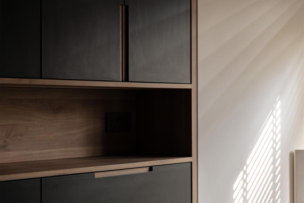 Modern Bedroom with Storage Cabinets and Display Cabinets