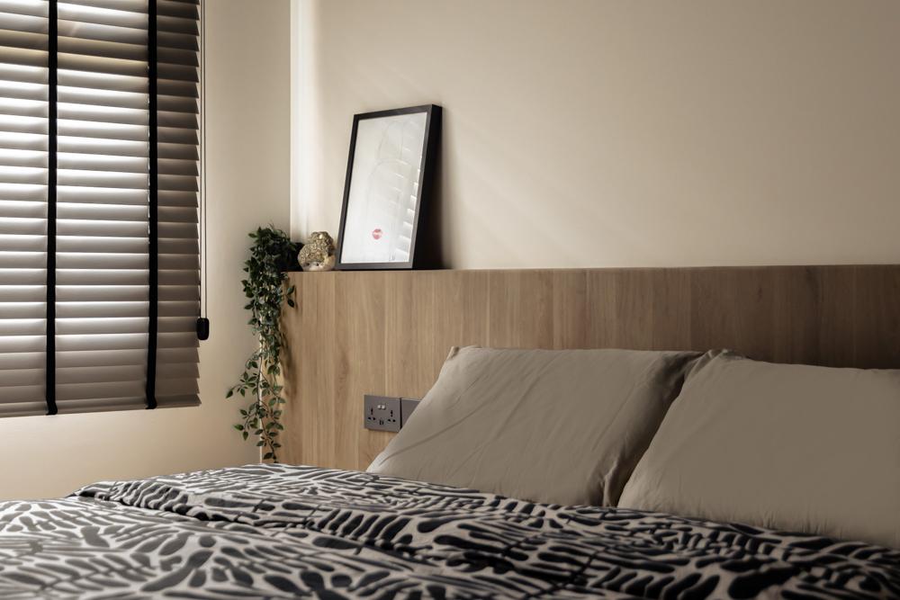 Modern Bedroom with Built-in Bed and Bed