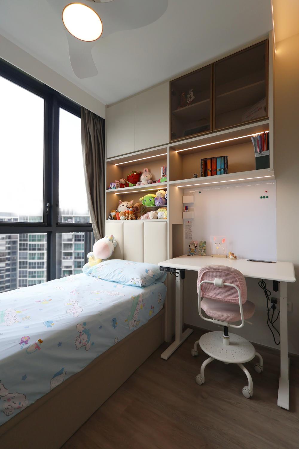 Contemporary Kids Room with Bookshelf and Toys