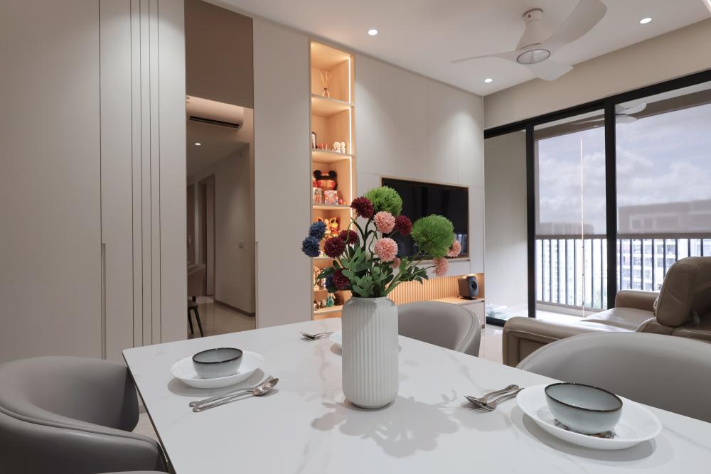 Contemporary Living Room with TV Console and Sofa