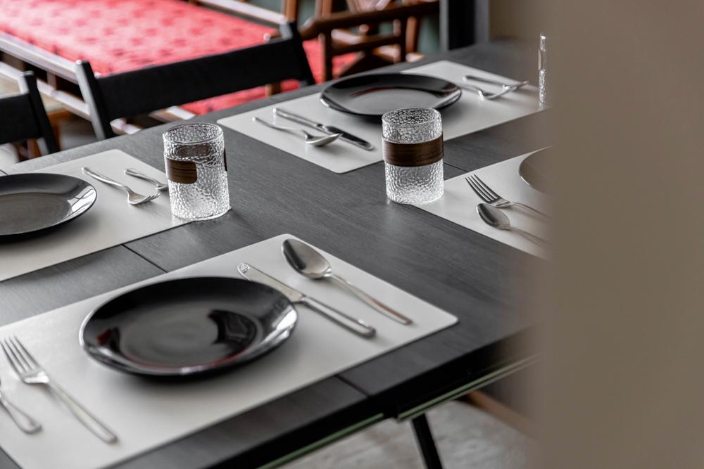 Asian Dining Room with Dining Table and Dining Chairs