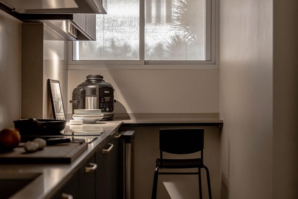 Asian Kitchen with Countertop and Breakfast Counter