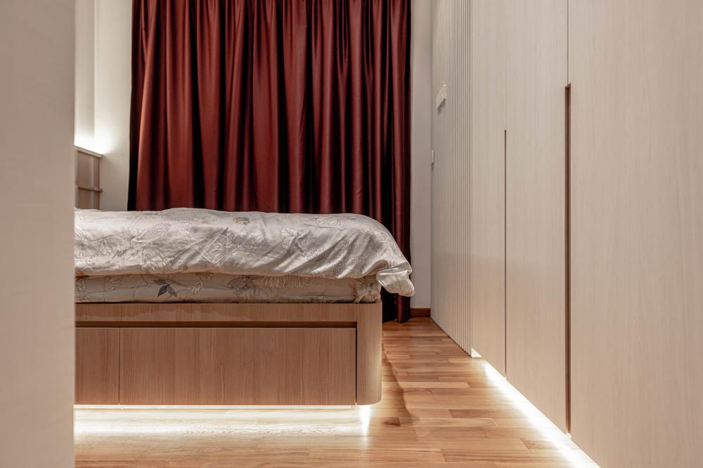 Asian Bedroom with Cove Lighting and Wardrobe