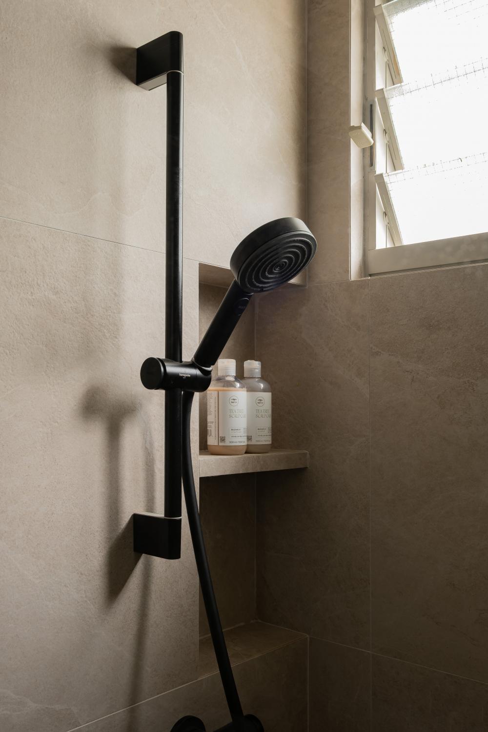 Vintage Bathroom with Bathroom Accessories and Showers