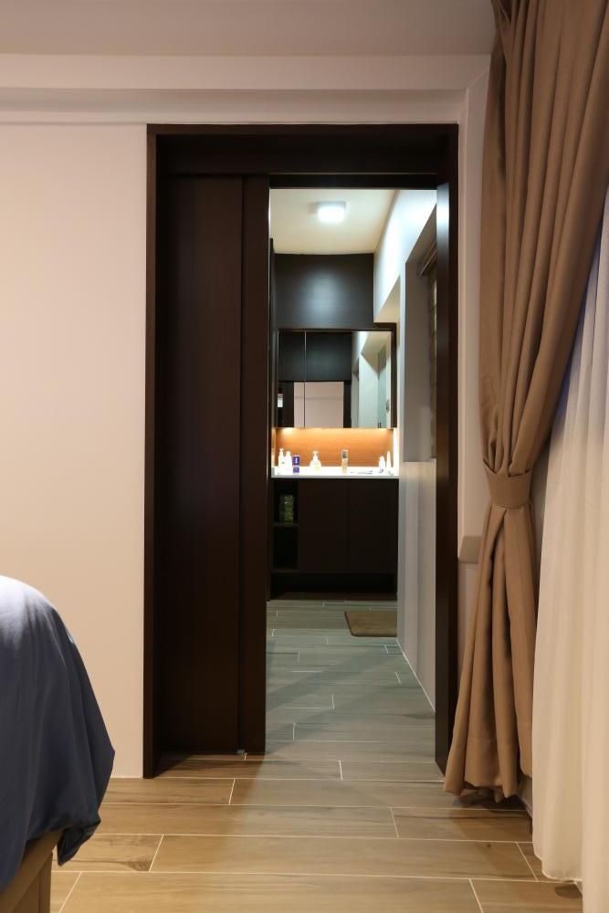Contemporary Bedroom with Doors and Sliding Door