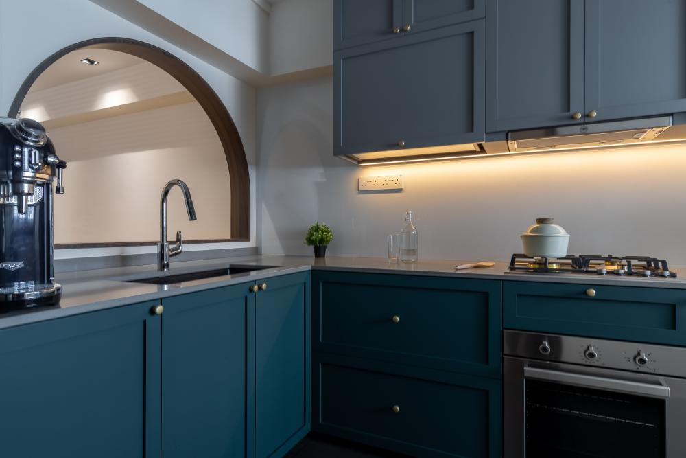 Country Kitchen with Countertop and Kitchen Window