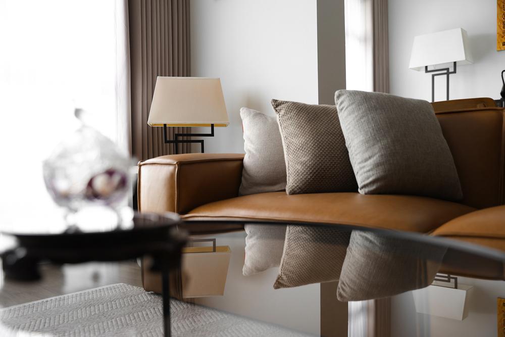 Asian Living Room with Sofa and Lamps