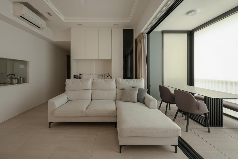 Minimalist Living Room with Storage Cabinets and Display Cabinets