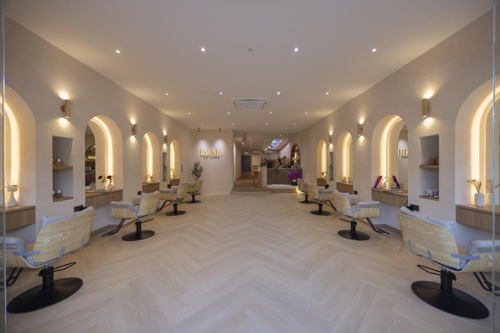 Scandinavian Retail with Settee and Herringbone Tiling