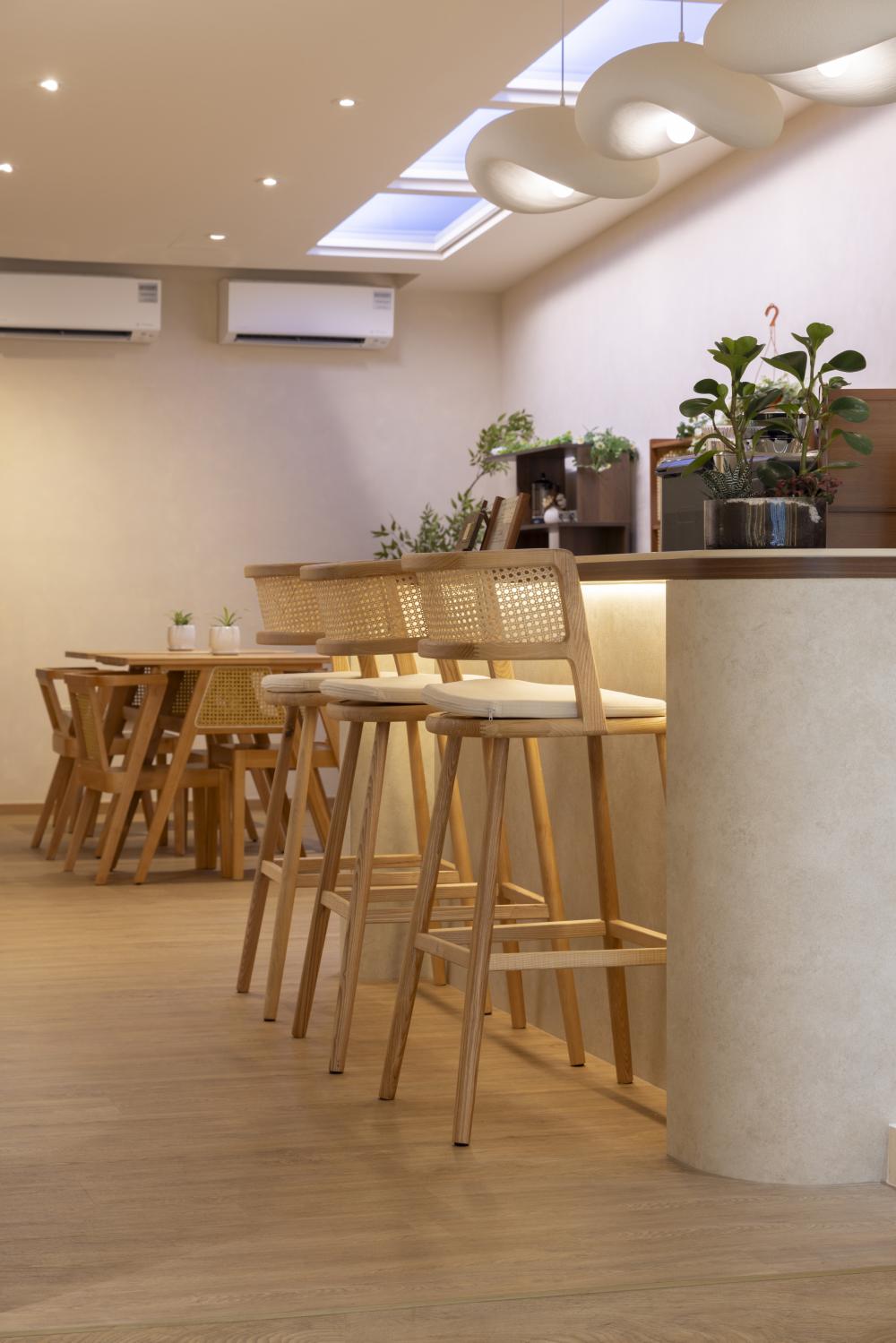 Scandinavian Retail with Bar Counter and Dining Chairs