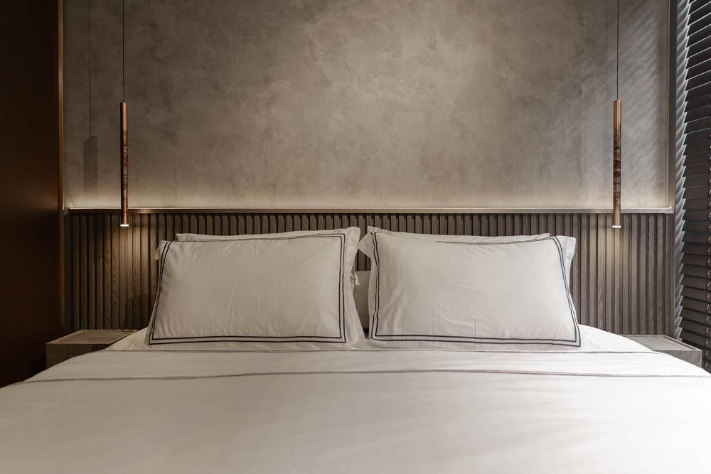 Modern Bedroom with Built-in Bed and Bedside Table