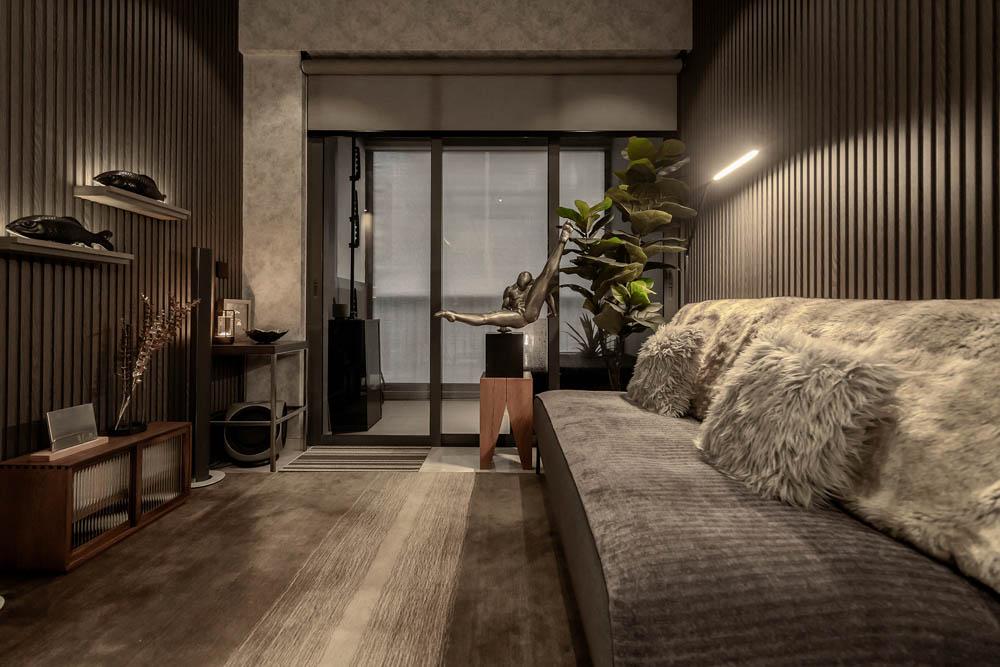 Modern Living Room with Feature Wall and Rugs
