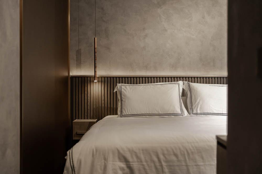 Modern Bedroom with Built-in Bed and Bedside Table