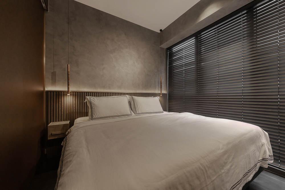 Modern Bedroom with Built-in Bed and Bedside Table