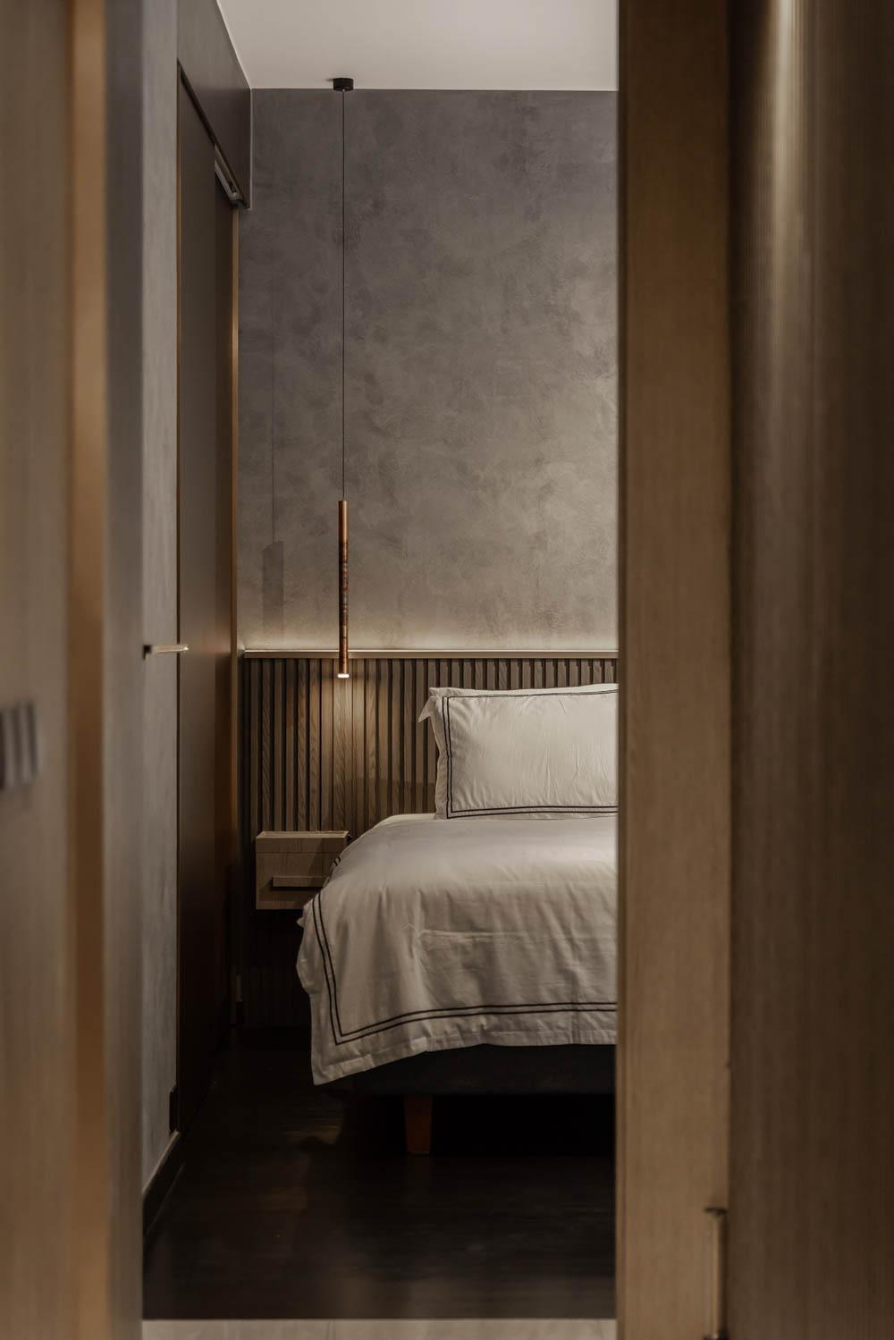 Modern Bedroom with Feature Wall and Built-in Bed