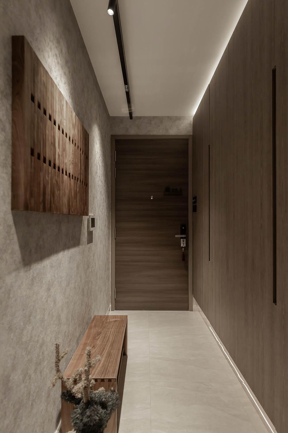 Modern Foyer with Storage Cabinets and Shoe Cabinets