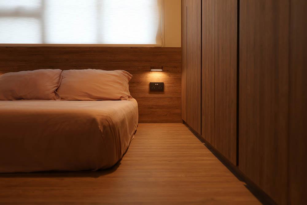 Minimalist Bedroom with Platform Bed and Wardrobe