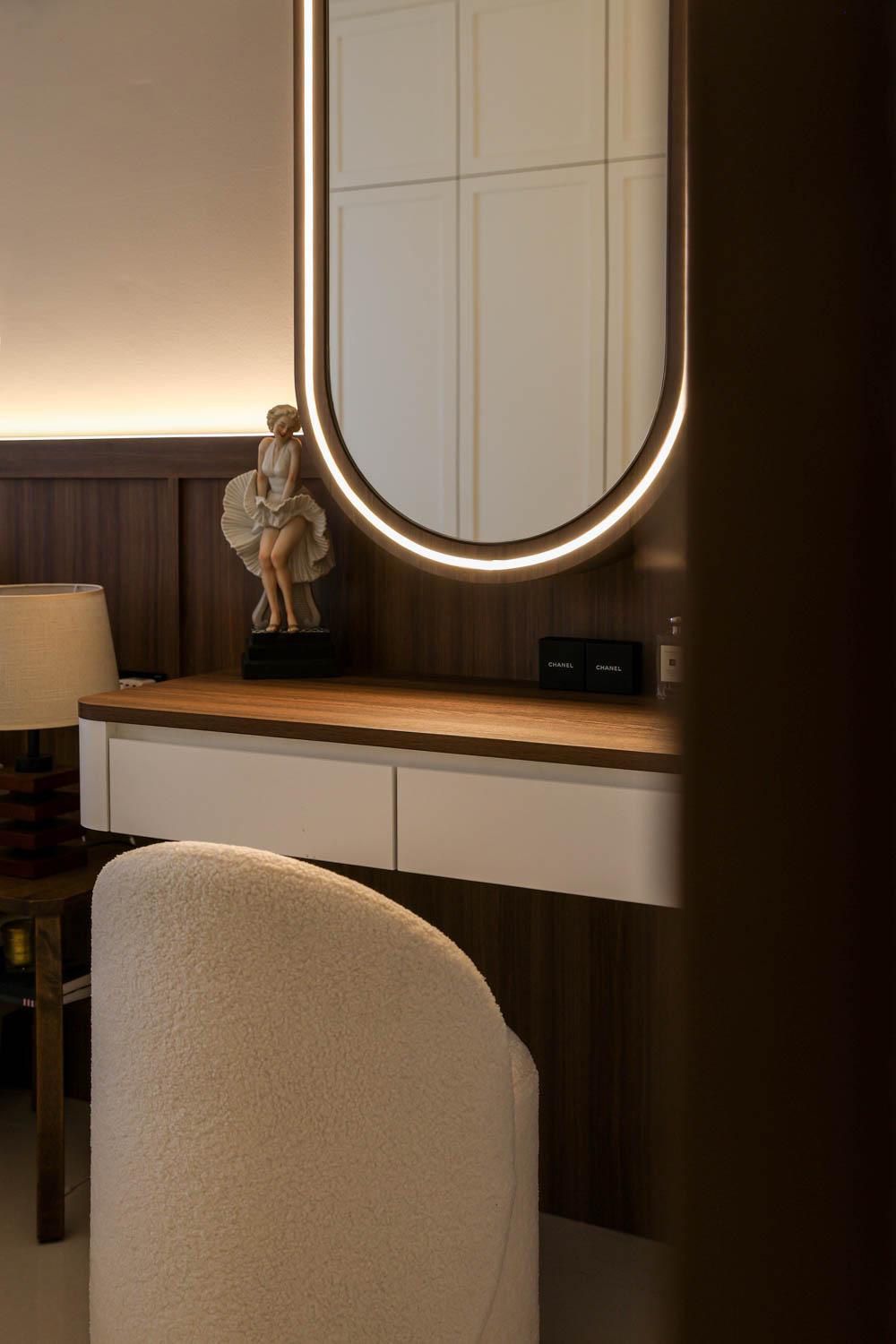Modern Bedroom with Built-in Bed and Bedroom Dresser