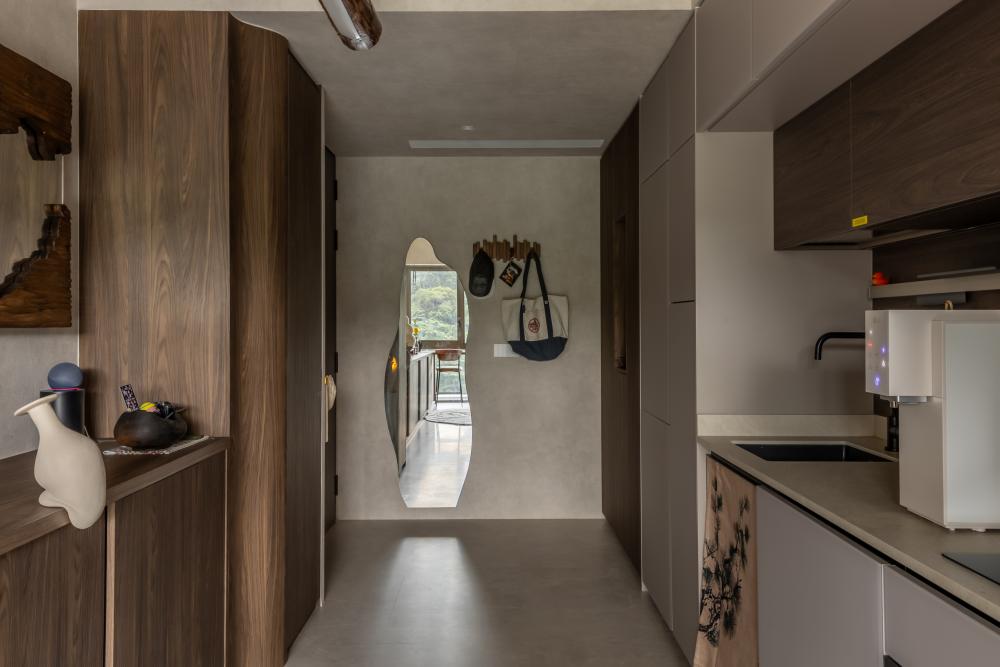 Modern Kitchen with Countertop and Vinyl Flooring
