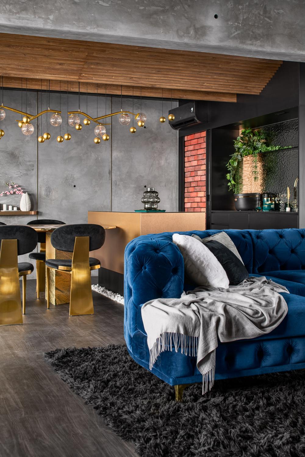 Modern Living Room with Carpet and Sofa