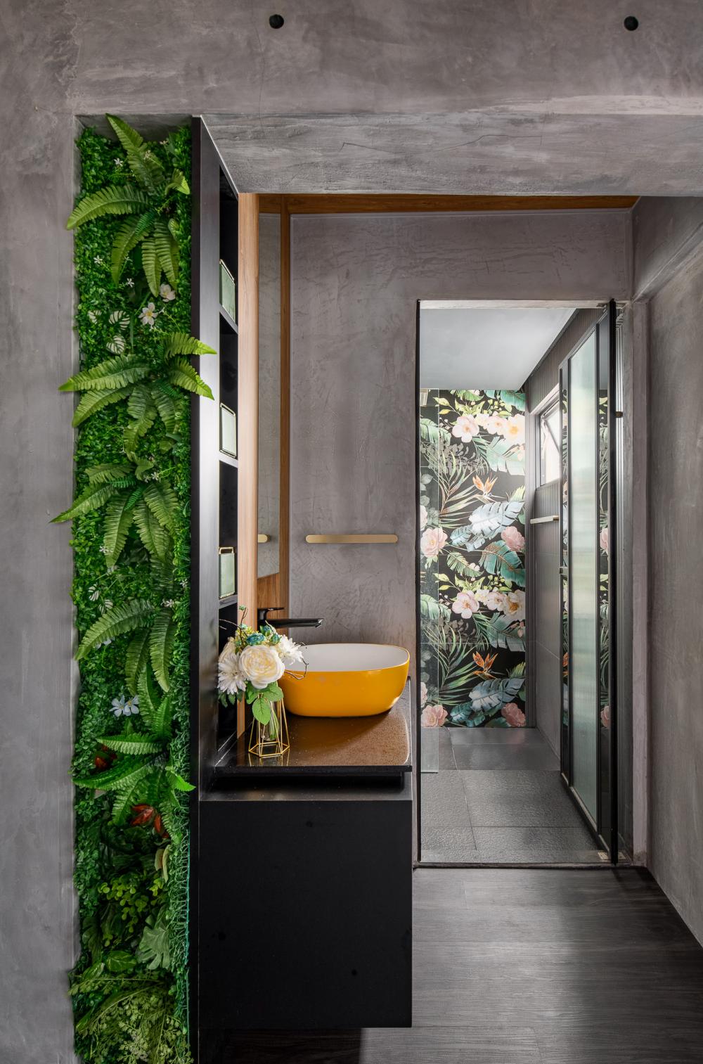 Modern Bathroom with Countertop and Vinyl Flooring