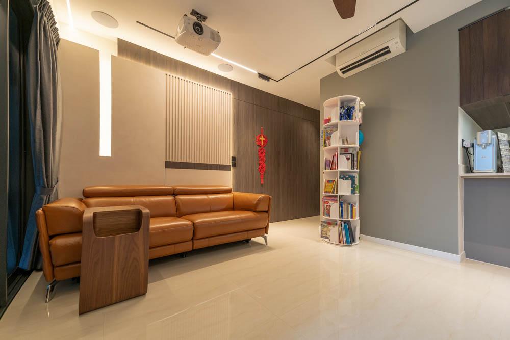 Modern Living Room with Feature Wall and Lighting