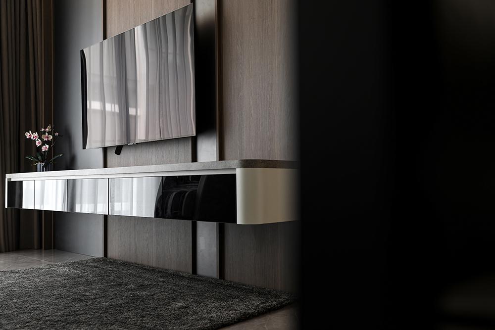 Modern Living Room with TV Console and Feature Wall