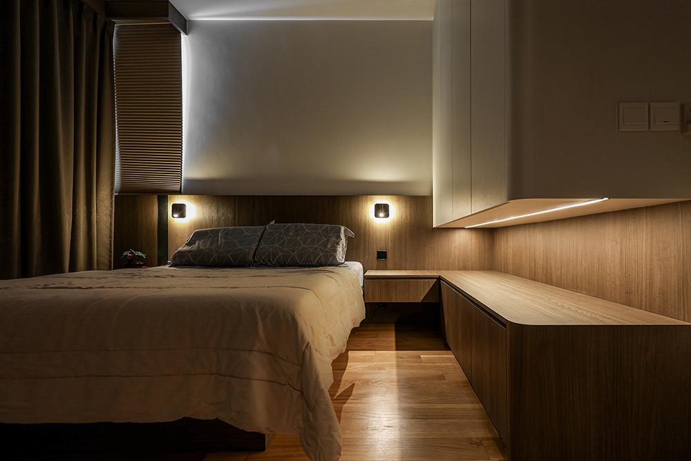 Modern Bedroom with Wardrobe and Built-in Bed