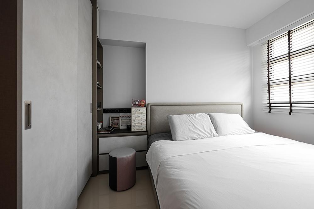 Scandinavian Bedroom with Wardrobe and Bedroom Dresser